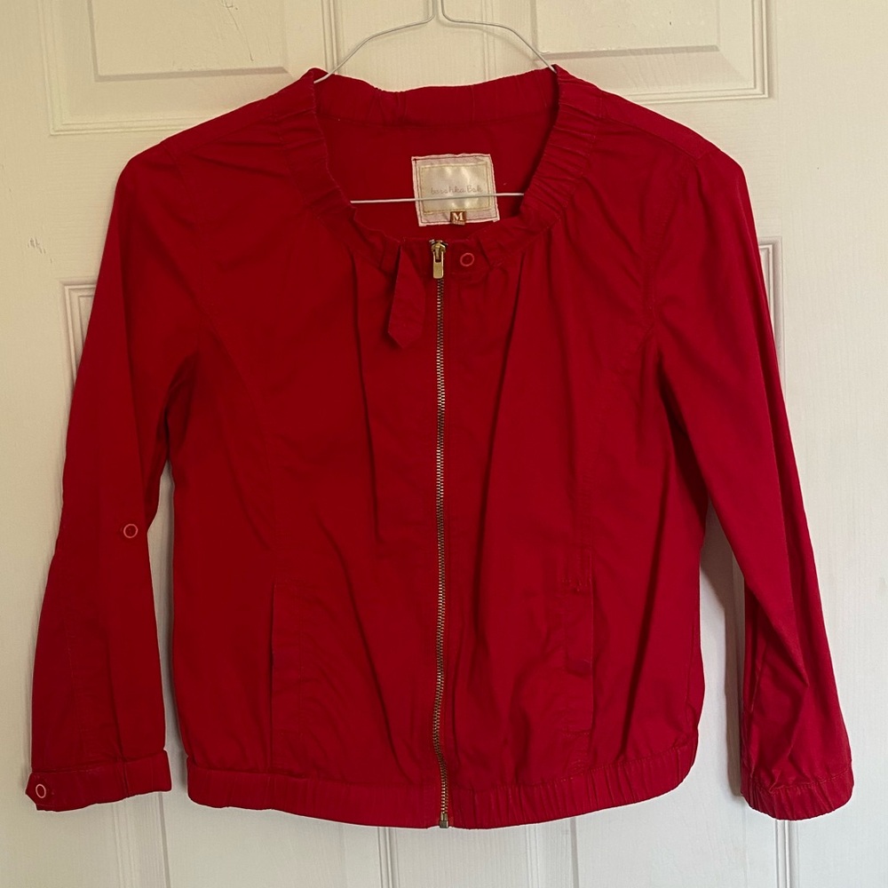 Bershka cropped red jacket, size M